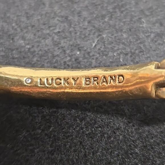 Lucky Brand Hobo Ethnic Cuff Bracelet Gold Tone Elephant Head Hinged - Picture 6 of 9